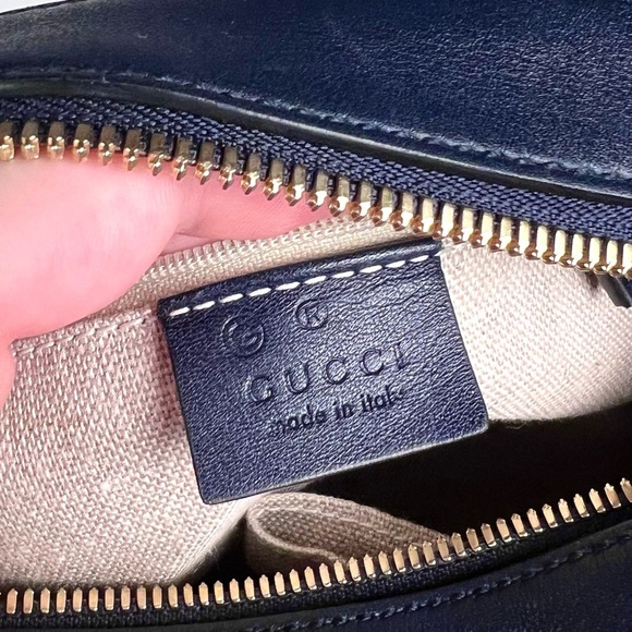 Gucci MicroGuccisima Navy Blue Satchel Bag - Picture 6 of 13